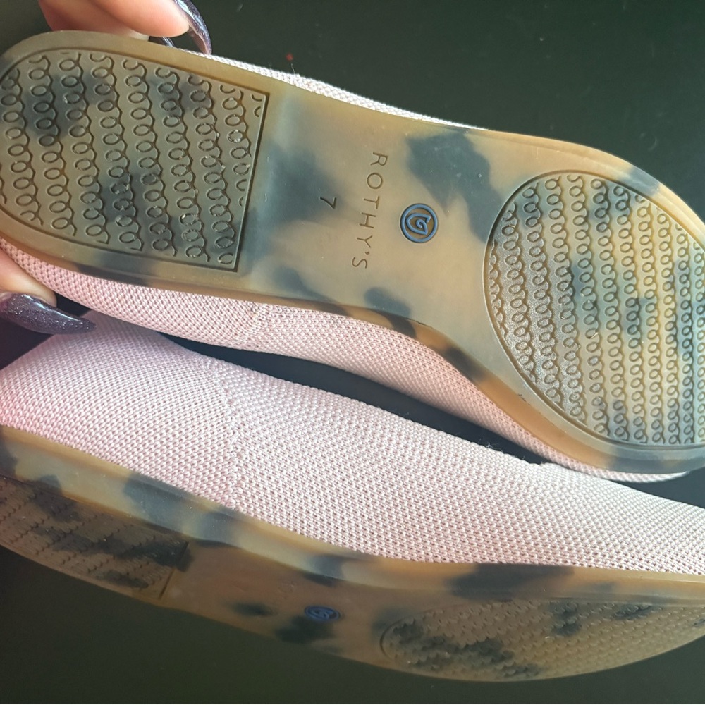 Rothy's Cream and Blue Flats - Picture 3 of 6